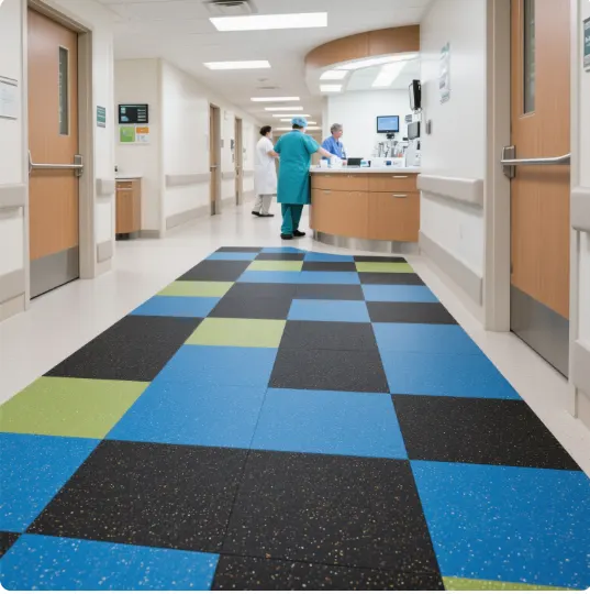polyurethane rubber tiles for healthcare facilities